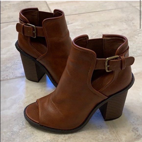 Black Peep Toe Ankle Booties - Picture 12 of 13